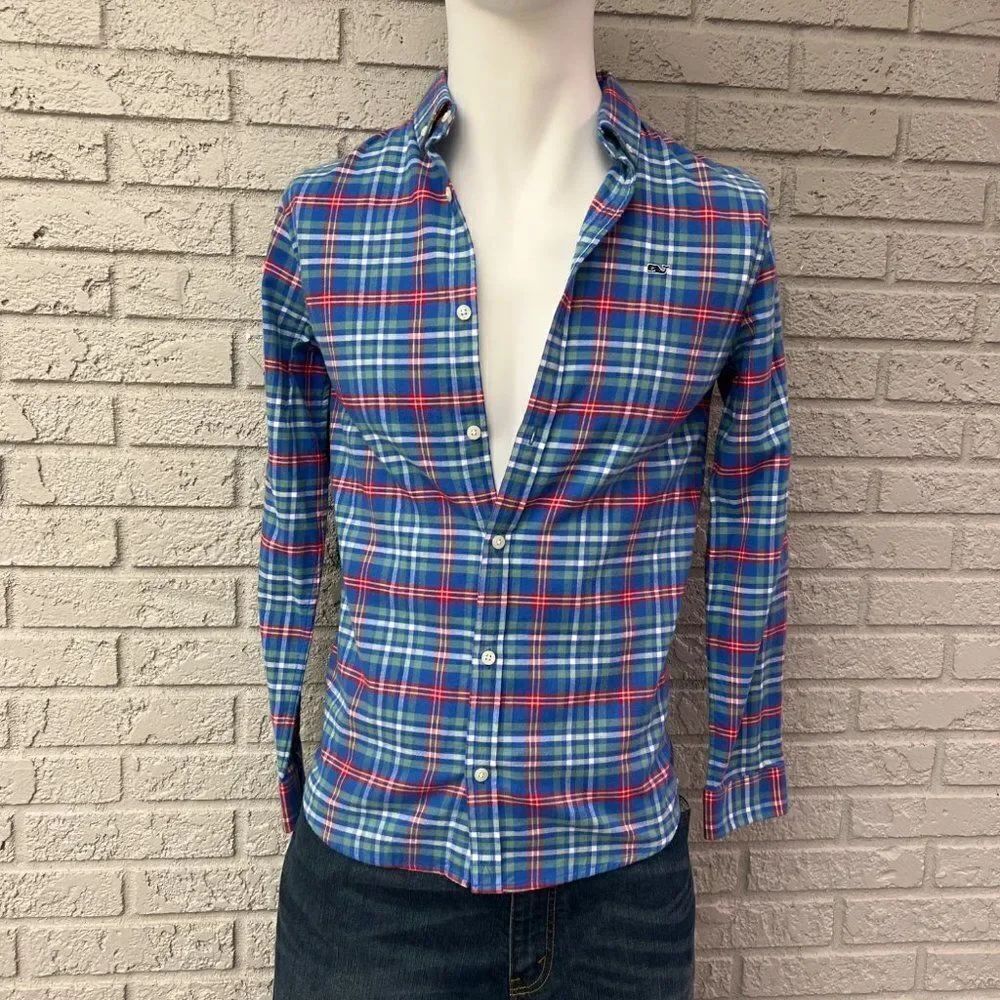 Vineyard Vines Whale Shirt Boy’s Long Sleeve Shirt Size L (16)
